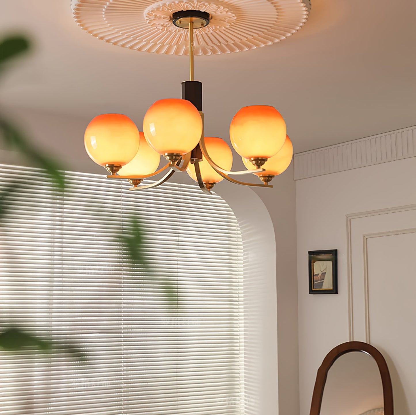 Vintage Caramel Globe Chandelier - YIOSI