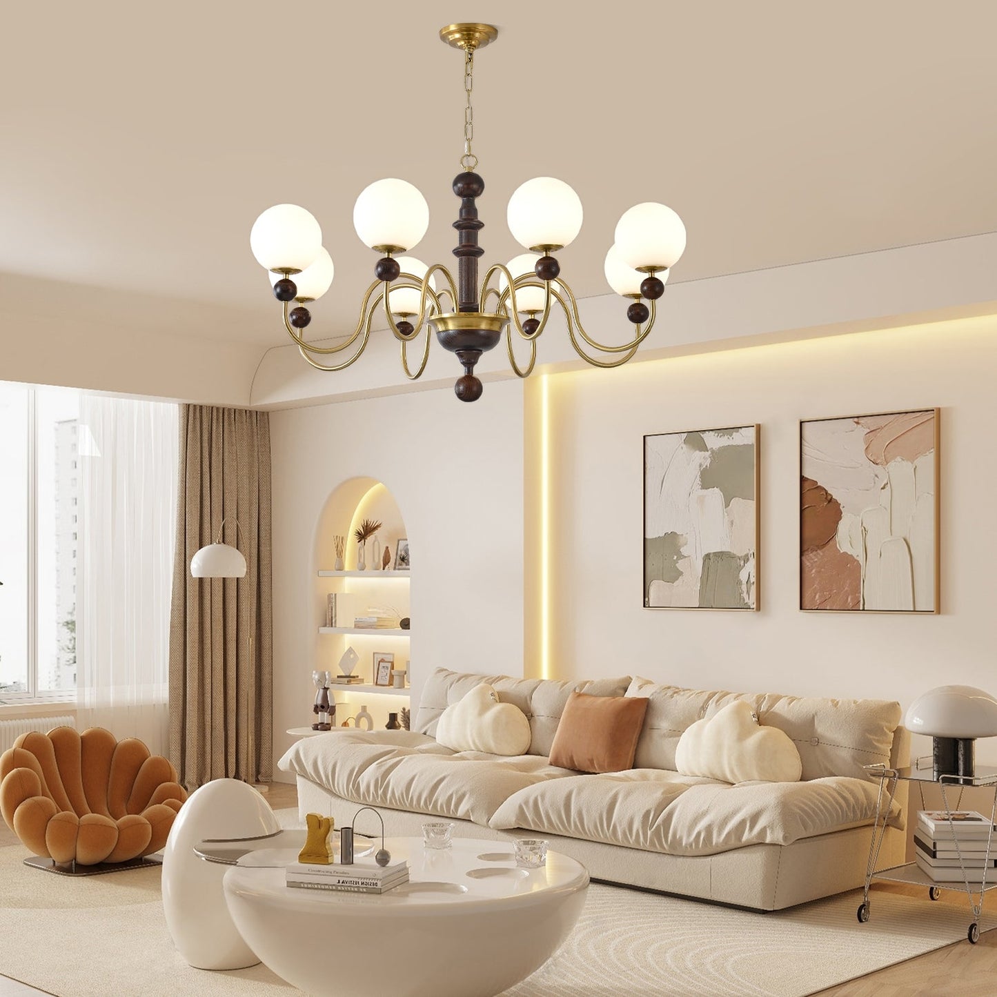 Vintage Curved Sphere Chandelier - YIOSI