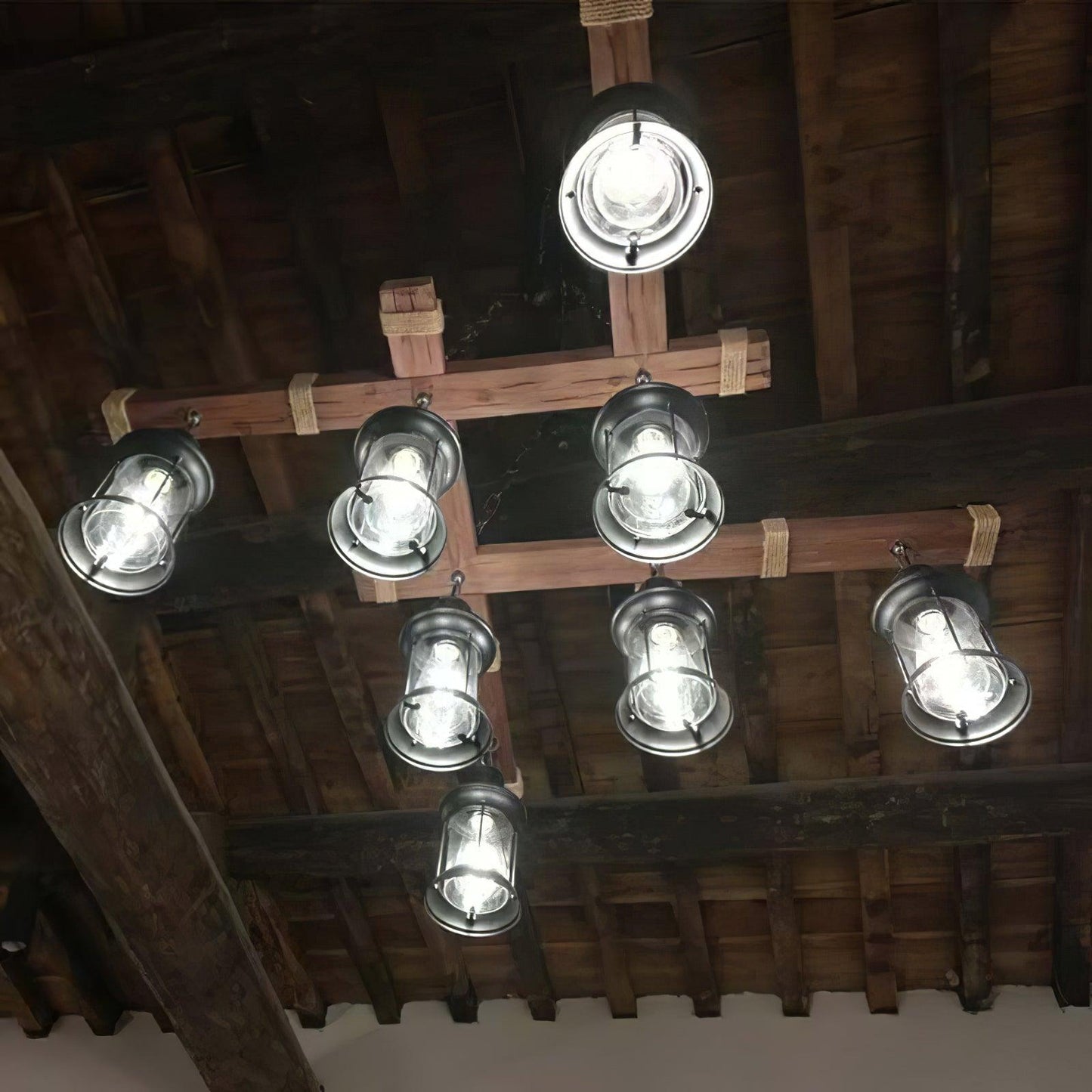 Vintage Wood Glass Chandeliers - YIOSI