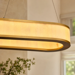 Vivian Alabaster Modern Oval Chandelier