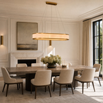 Vivian Alabaster Modern Oval Chandelier