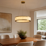 Vivian Modern Alabaster Round Chandelier