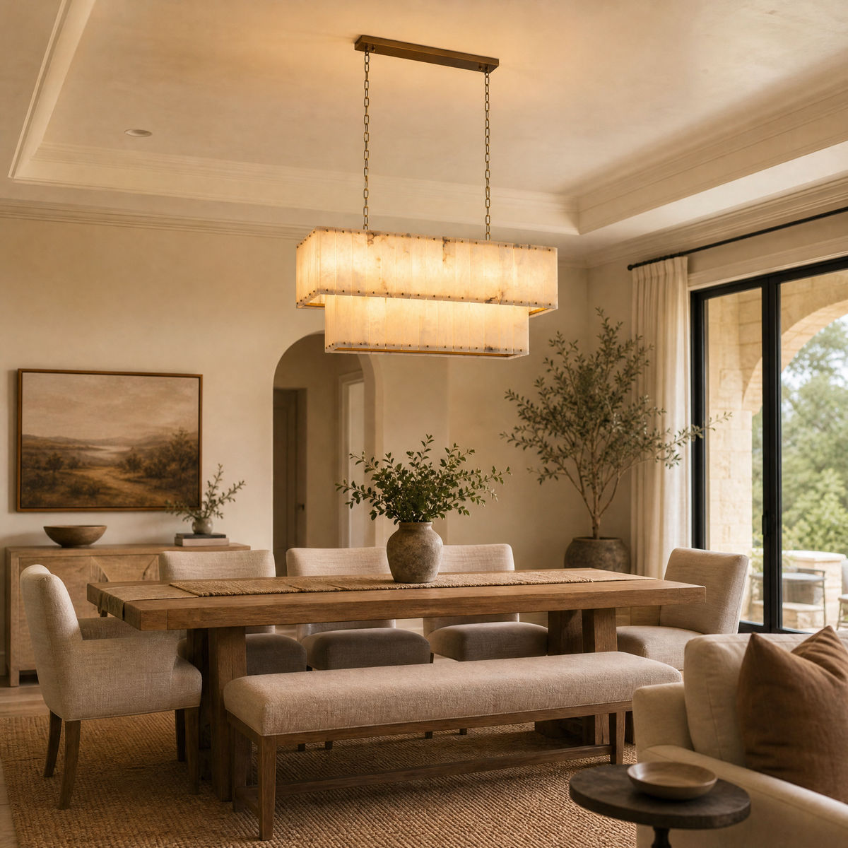 Vivian Modern Rectangular Dining Chandelier