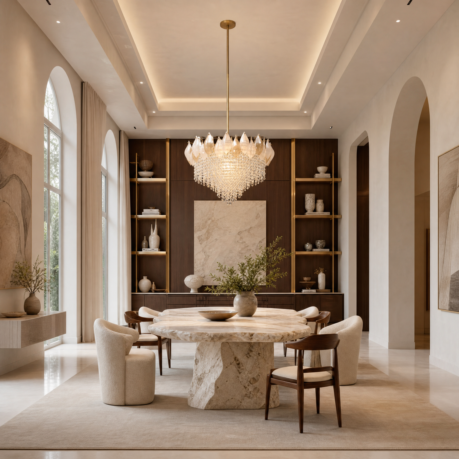 Vivienne Frosted Glass & Crystal Chandelier