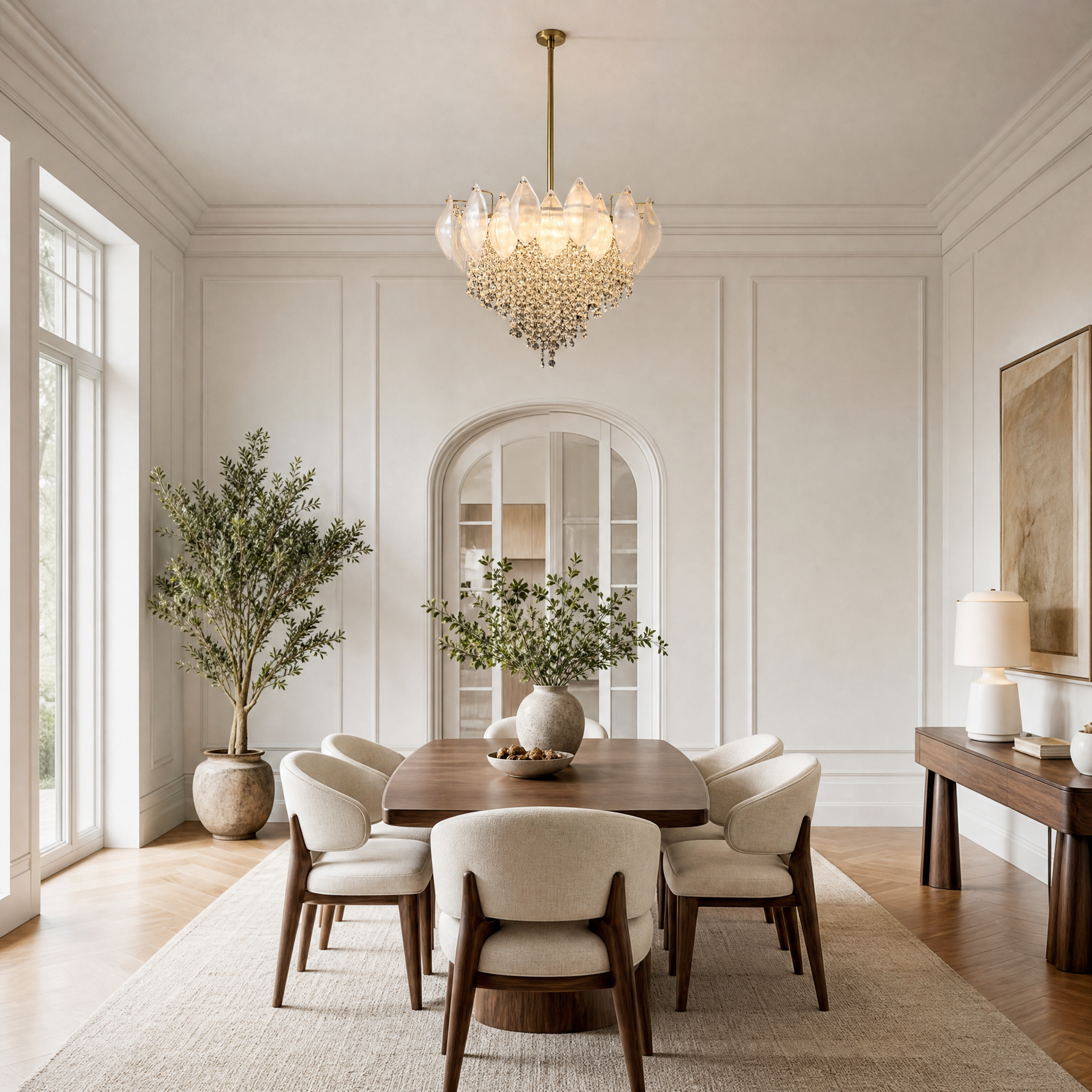 Vivienne Frosted Glass & Crystal Chandelier