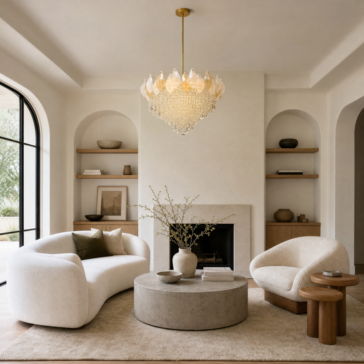 Vivienne Frosted Glass & Crystal Chandelier