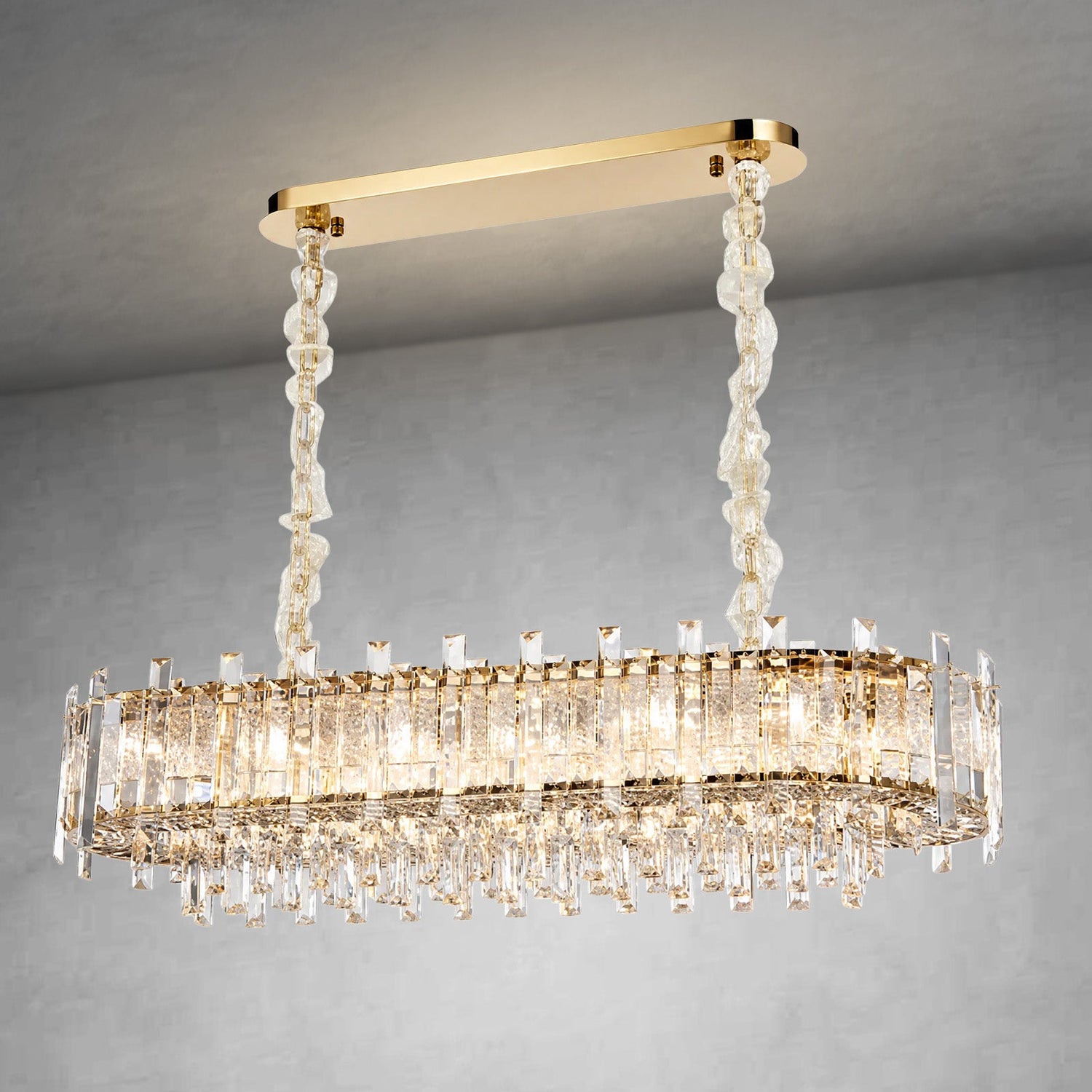 Voluta Crystal Rectangular Chandelier