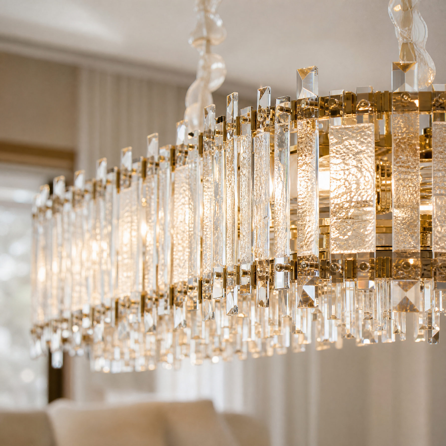 Voluta Crystal Rectangular Chandelier