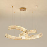 Gold Vortex Crystal LED Chandelier with Bi-Color Lighting