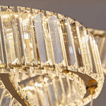 Gold Vortex Crystal LED Chandelier with Bi-Color Lighting