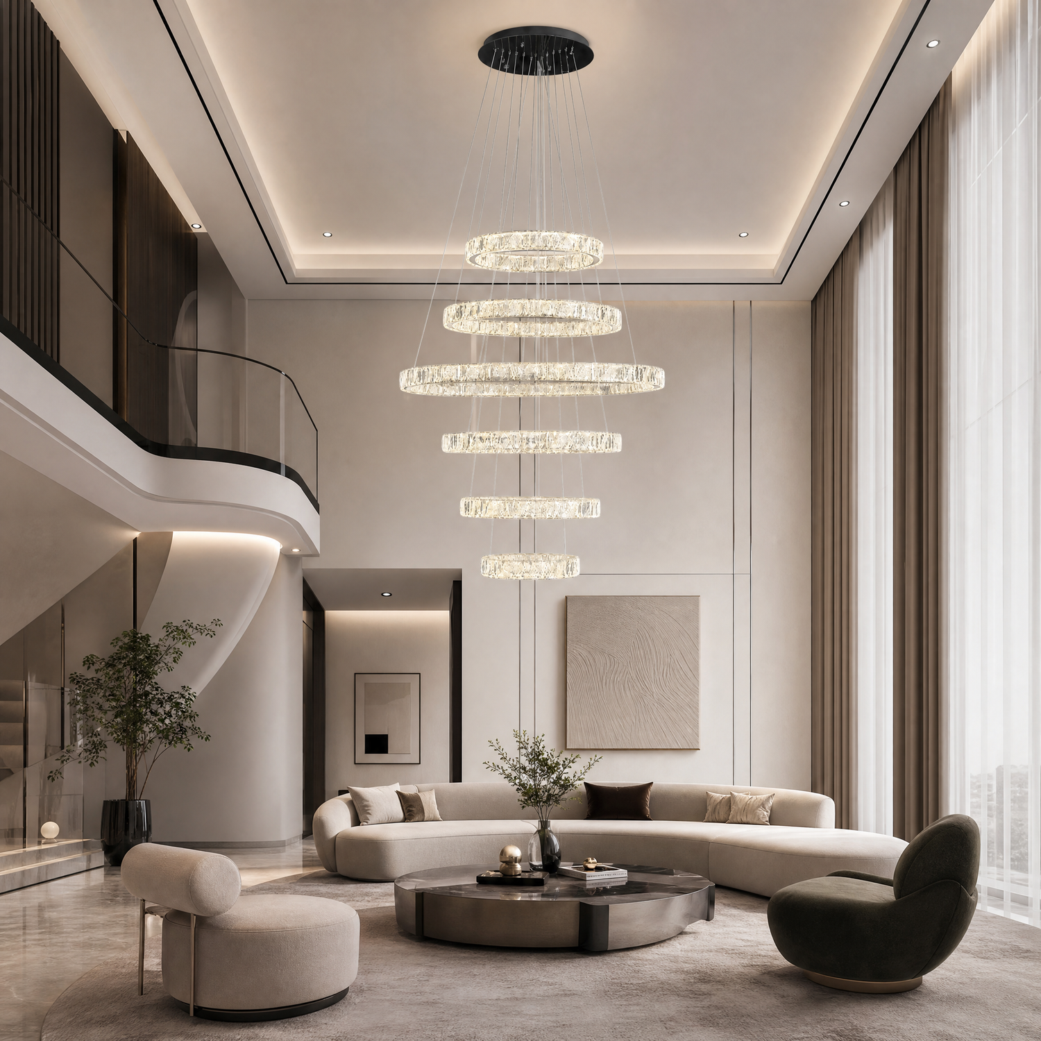 Vortice Crystal Trio Chandelier