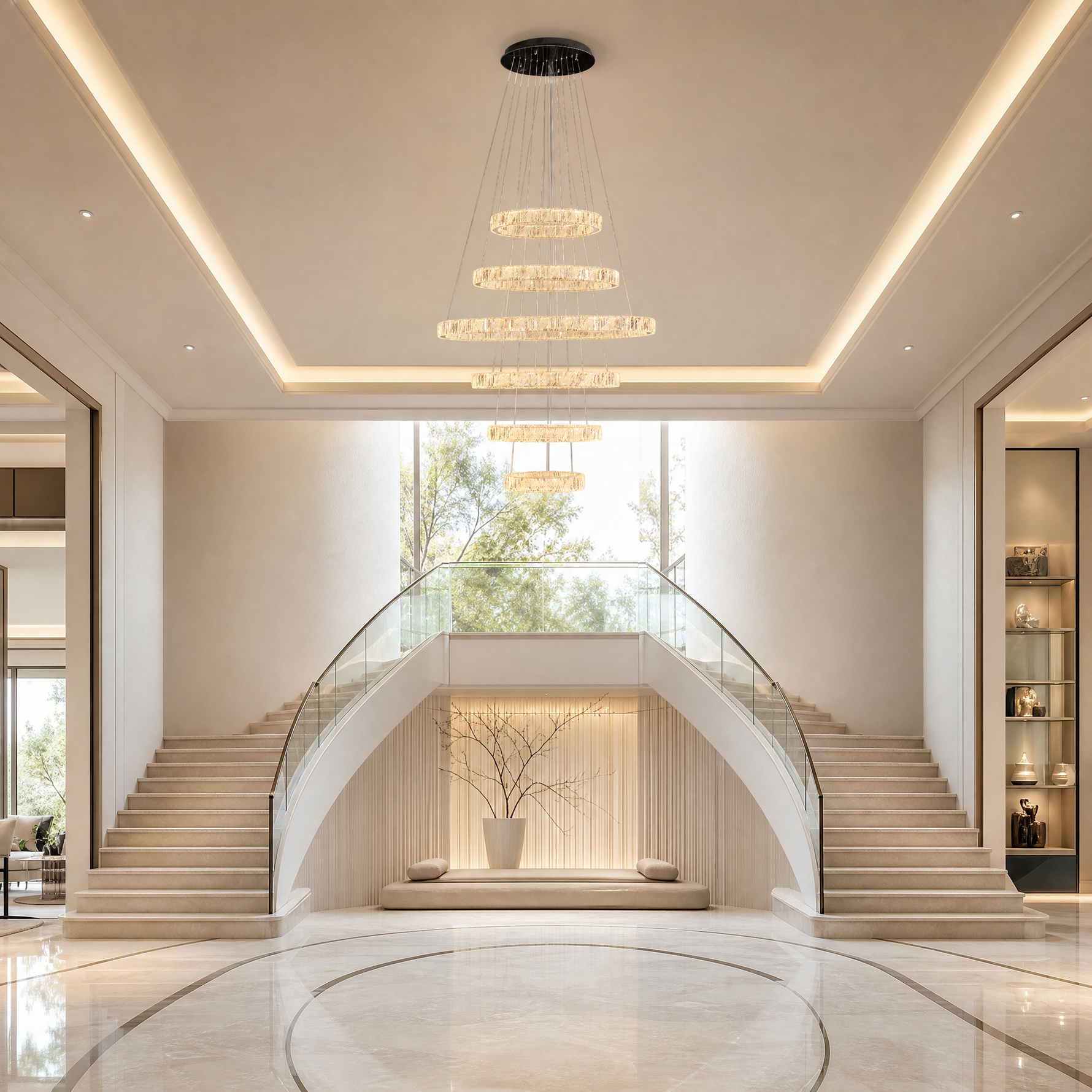 Vortice Crystal Trio Chandelier