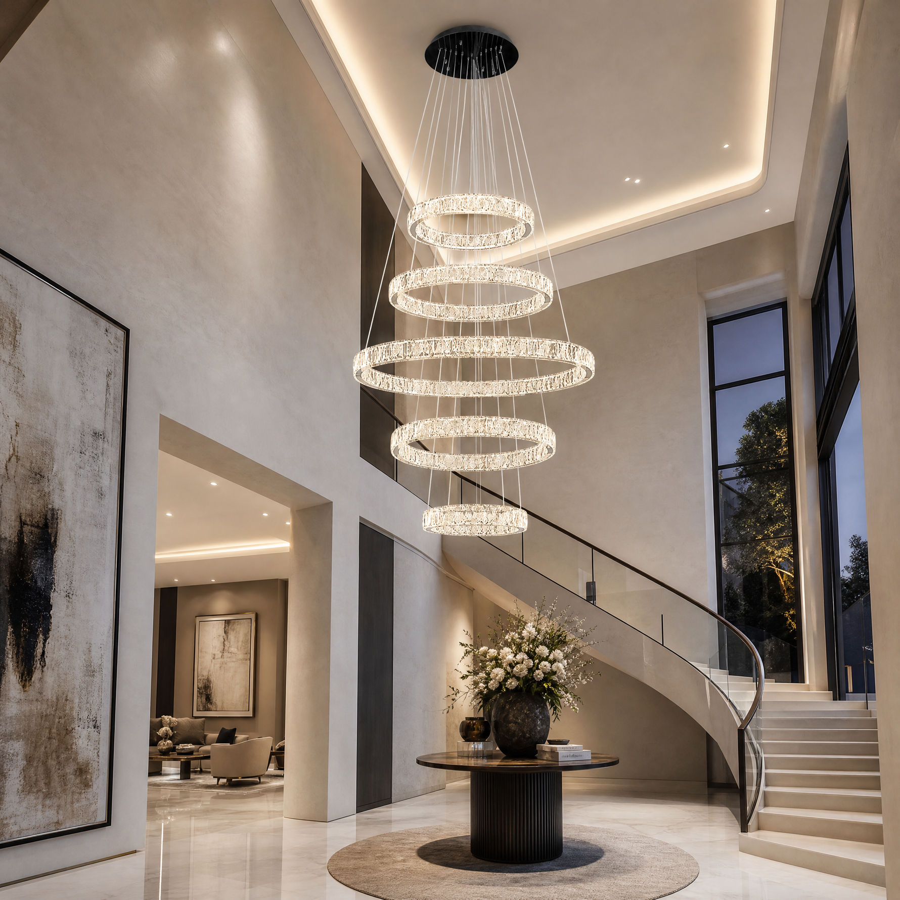 Vortice Crystal Trio Chandelier