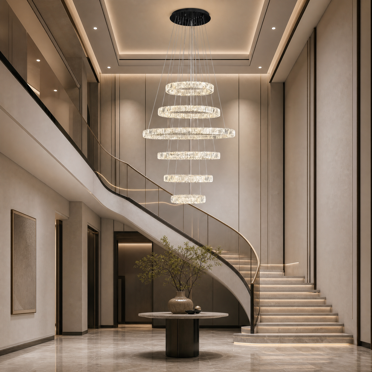 Vortice Crystal Trio Chandelier