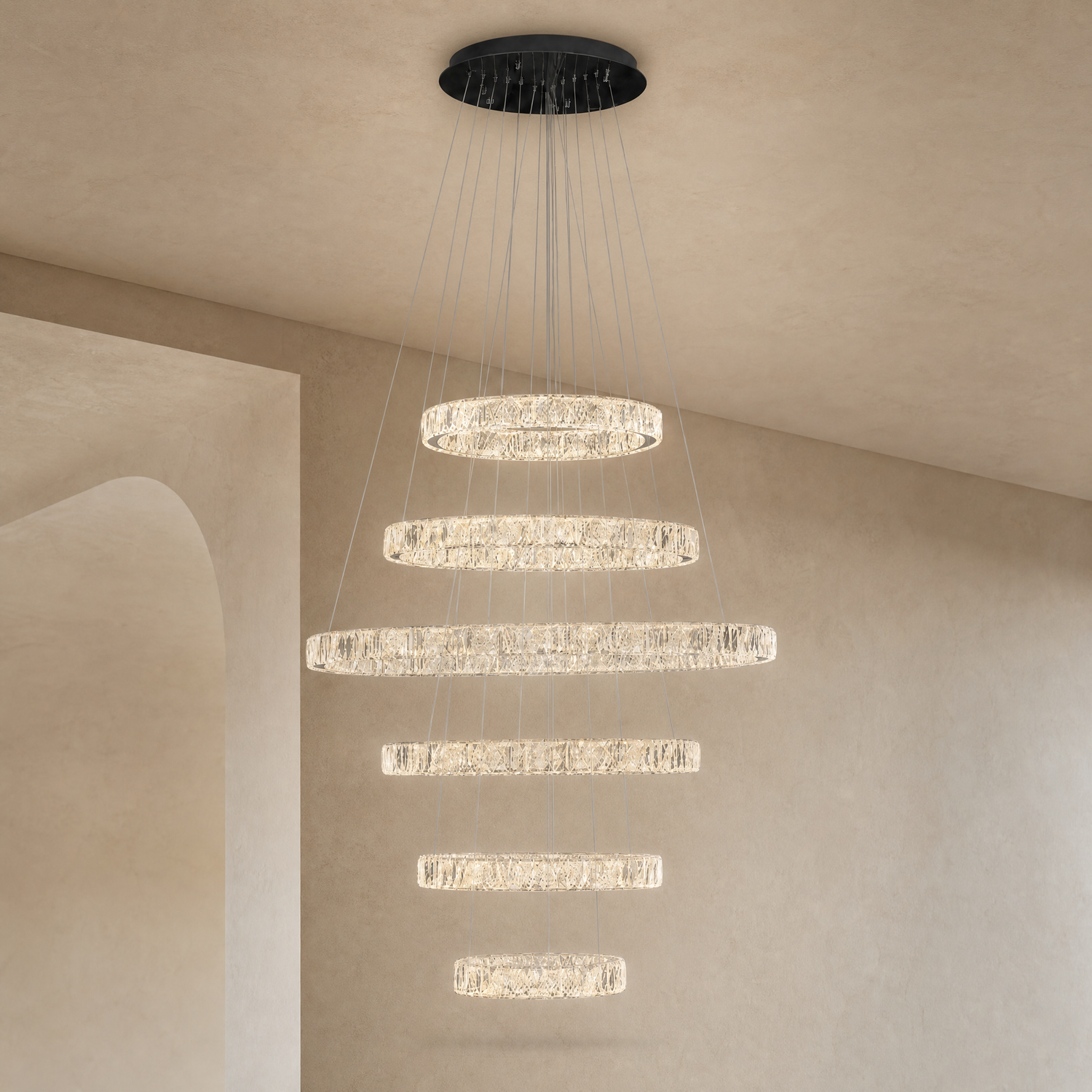 Vortice Crystal Trio Chandelier