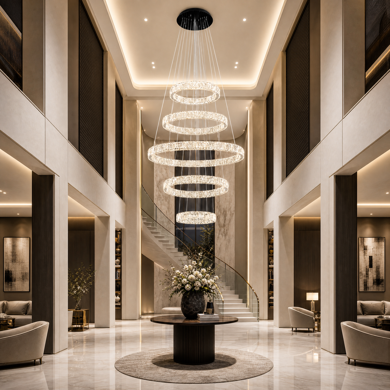 Vortice Crystal Trio Chandelier