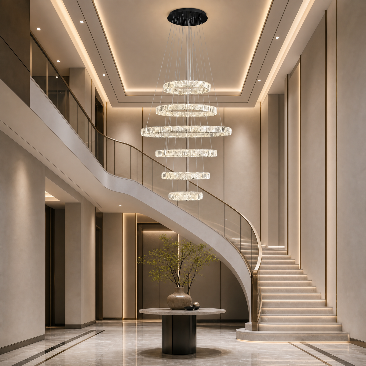 Vortice Crystal Trio Chandelier