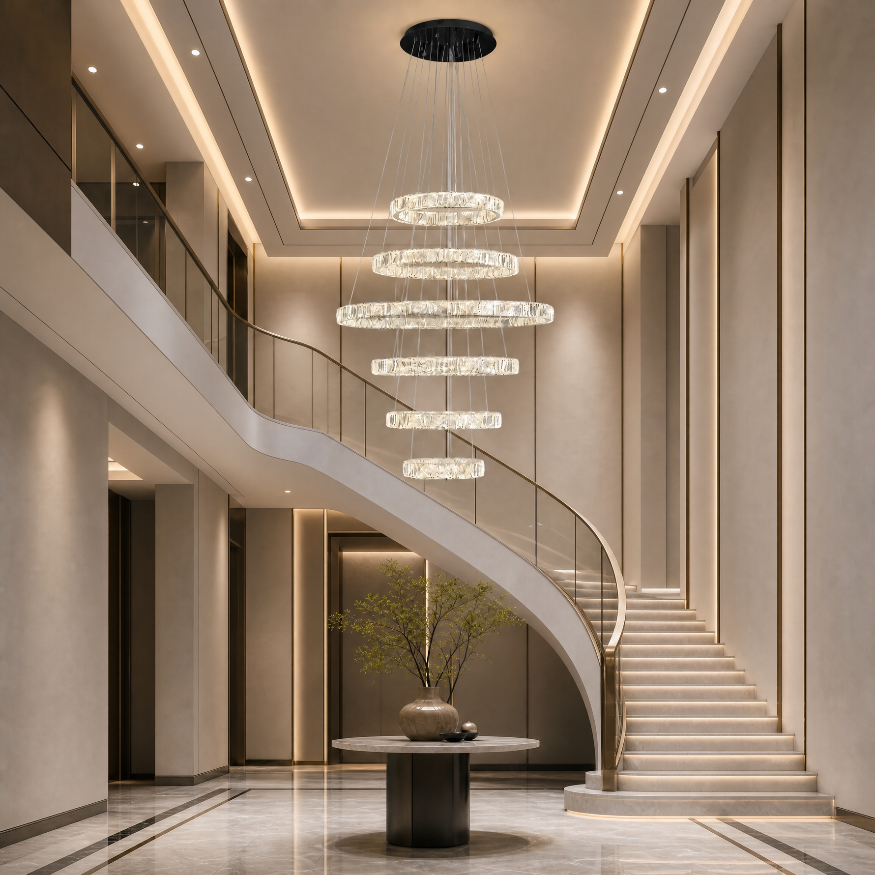 Vortice Crystal Trio Chandelier