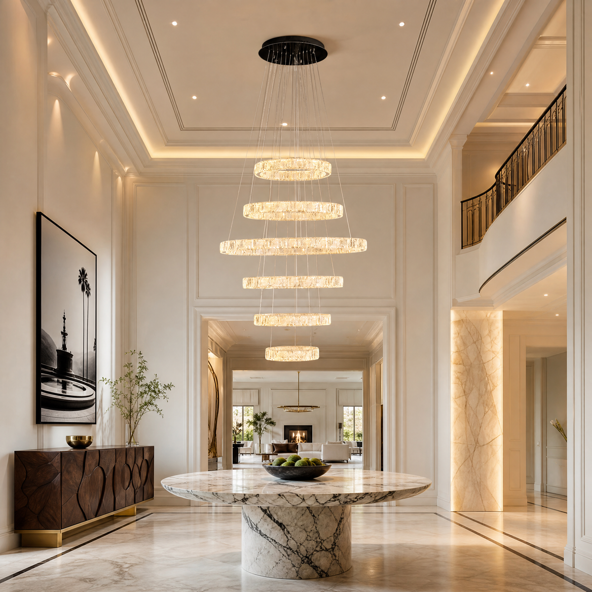 Vortice Crystal Trio Chandelier