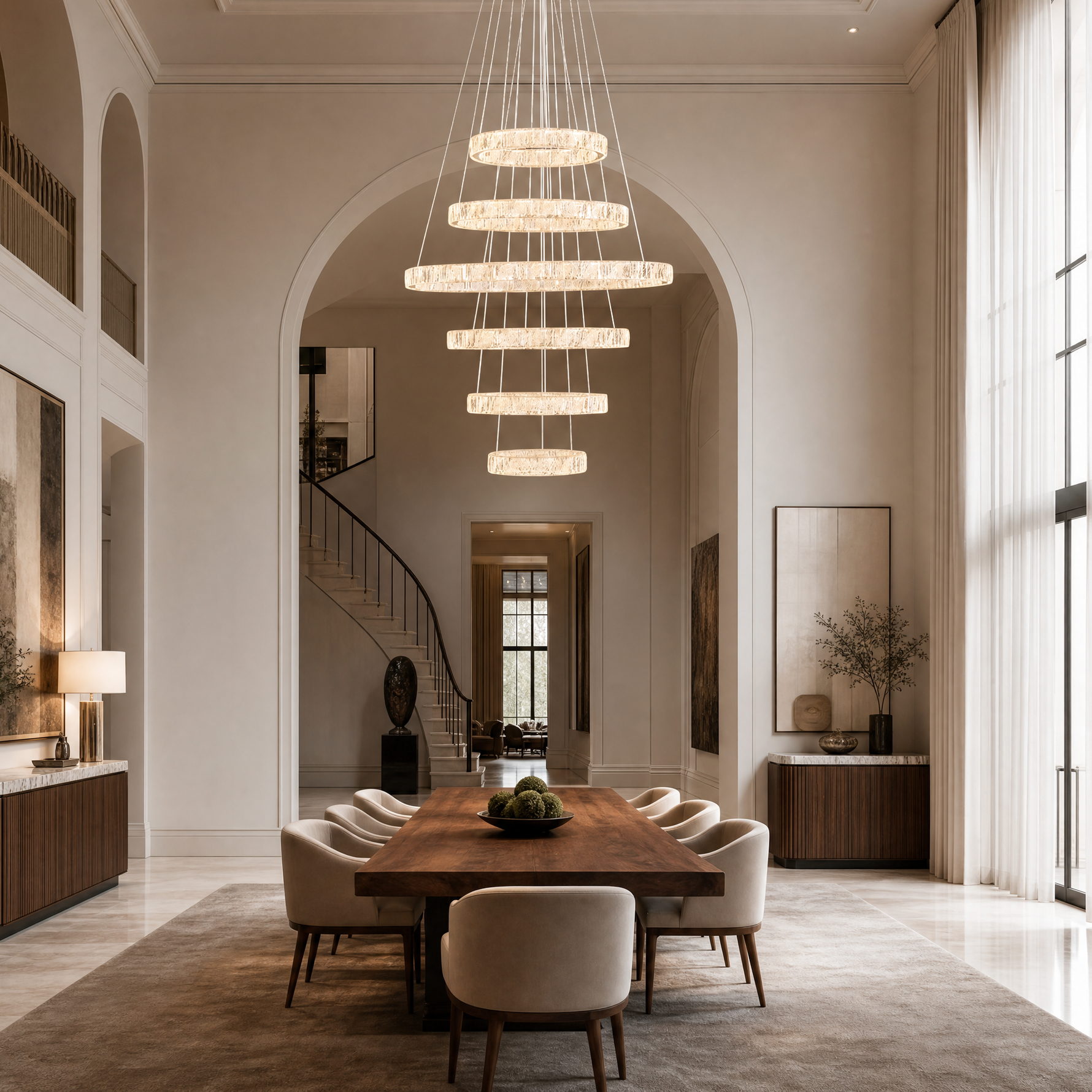 Vortice Crystal Trio Chandelier