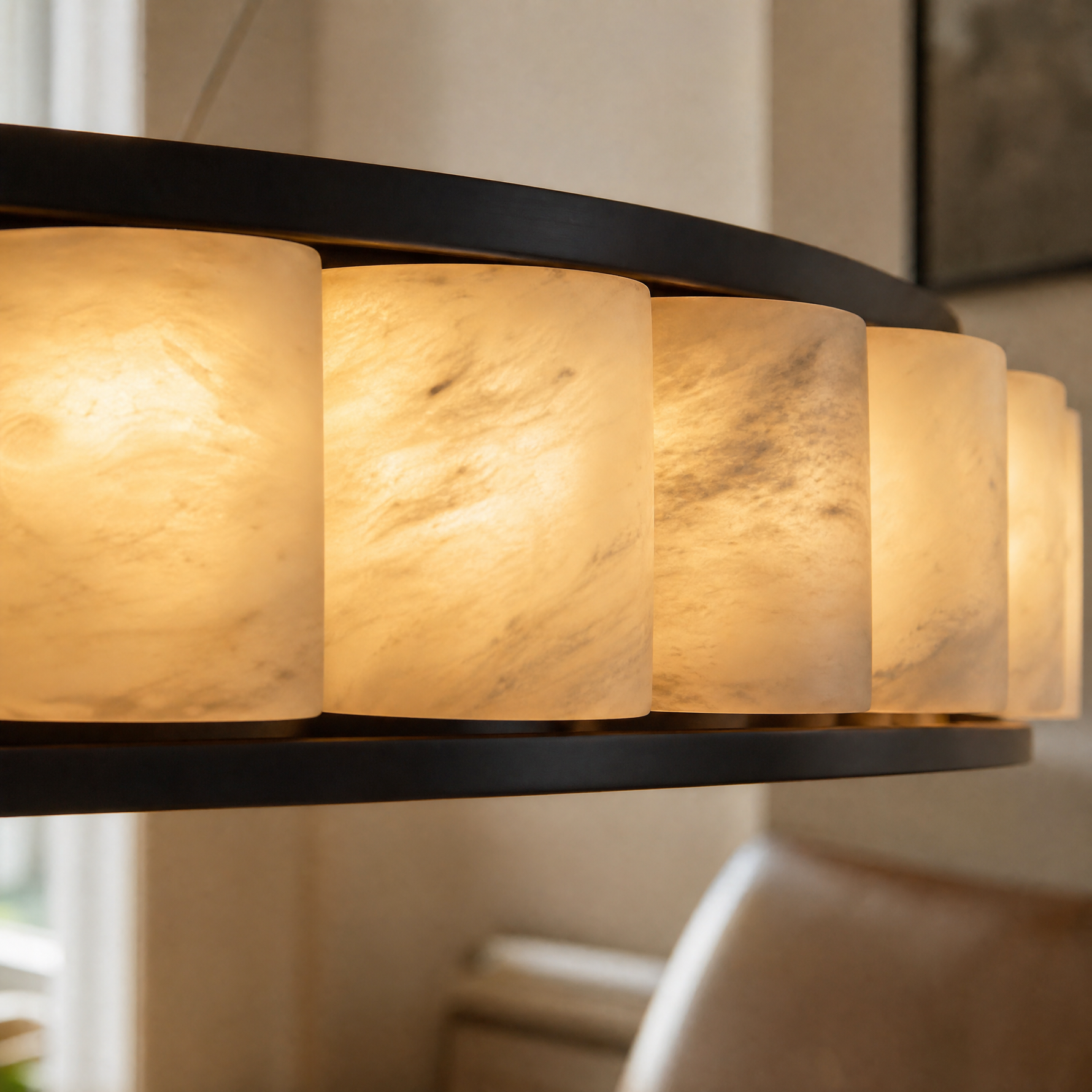 Votelle Modern Alabaster Ring Chandelier