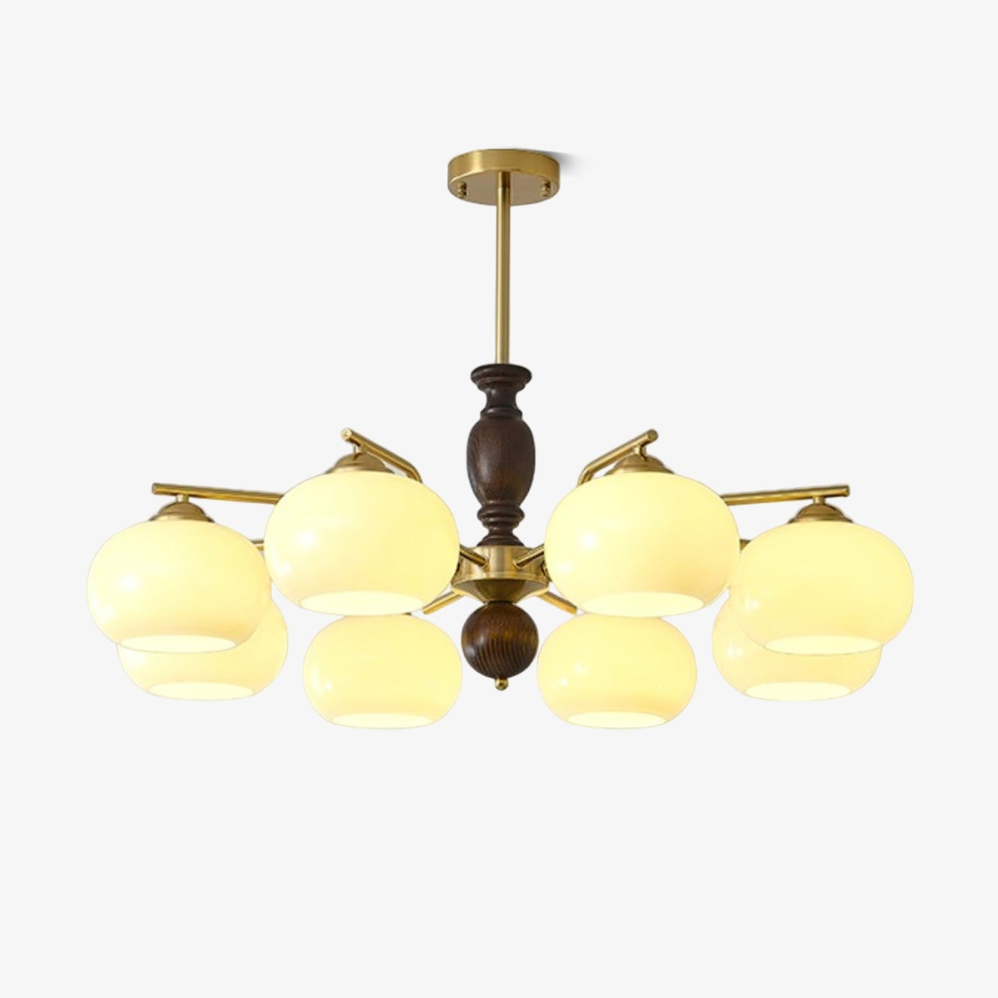 Walnut Beige Orb Chandelier - YIOSI
