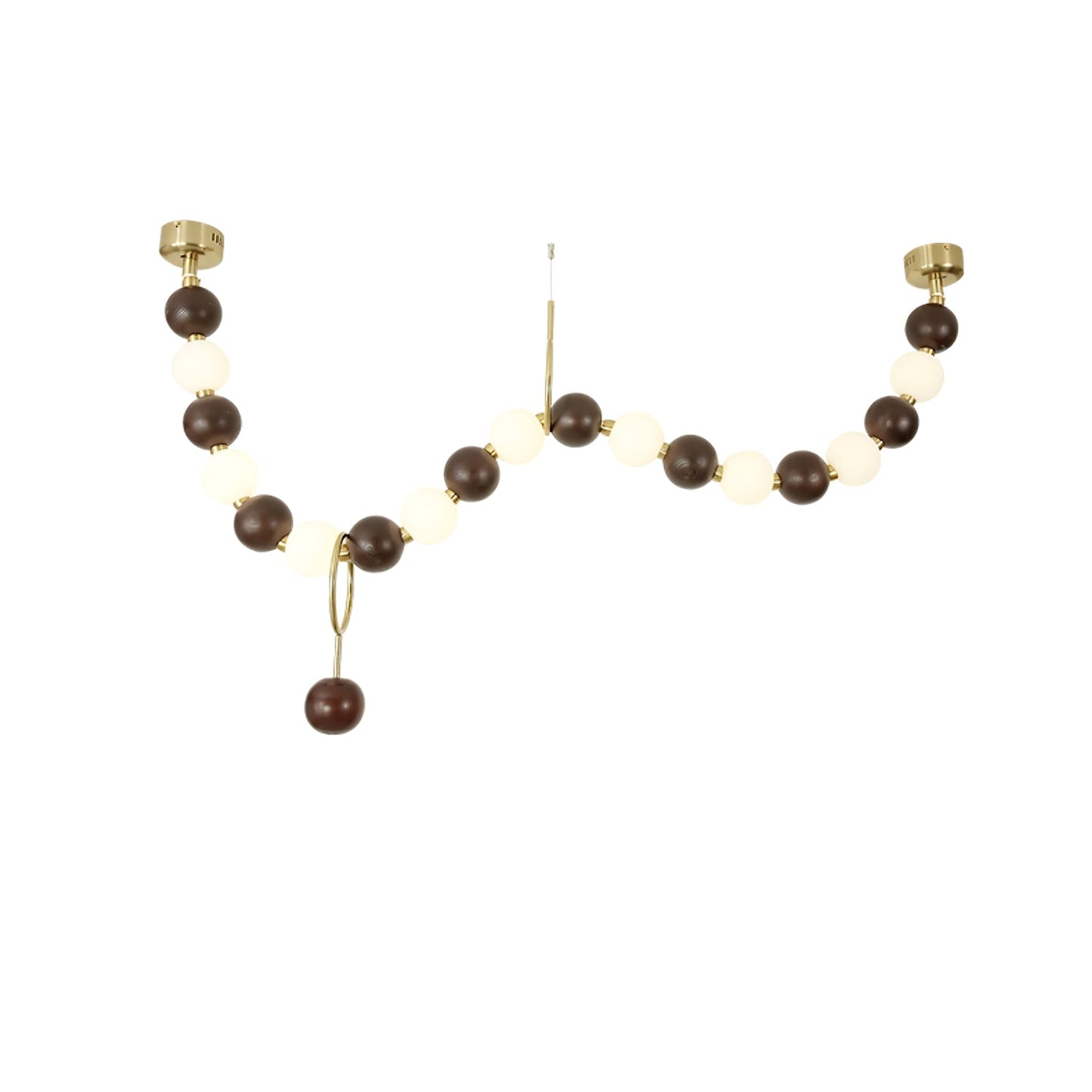 Walnut Bead Necklace Chandelier - YIOSI