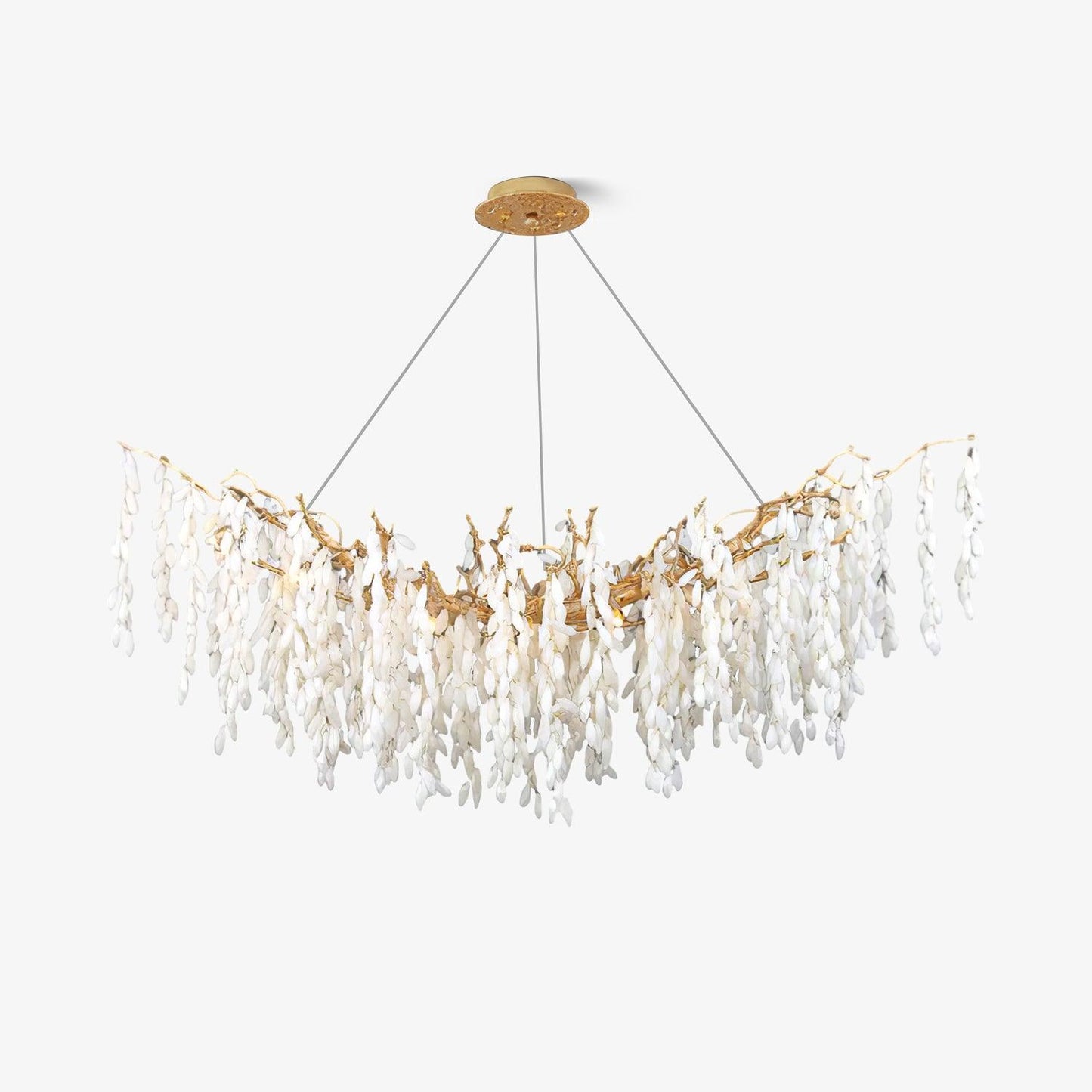 White Jade Branch Brass Chandelier - YIOSI