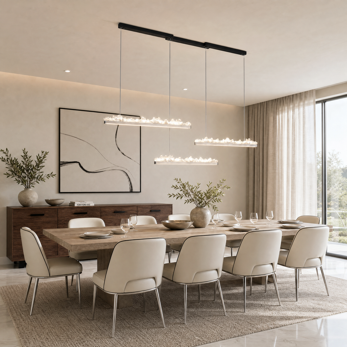 Wind & Wave Modern Linear Dining Pendant Light
