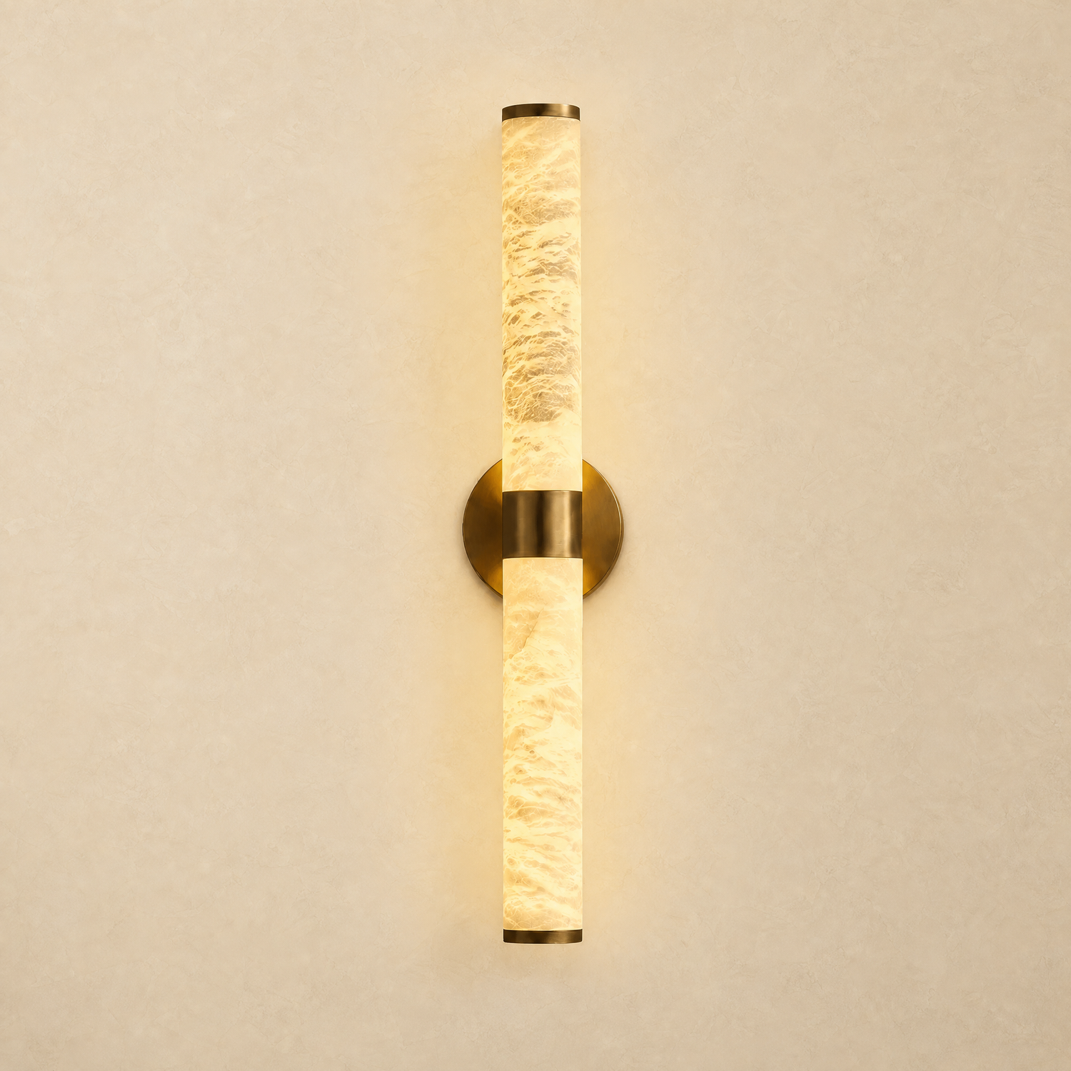 Alabaster Sconce in brushed gold