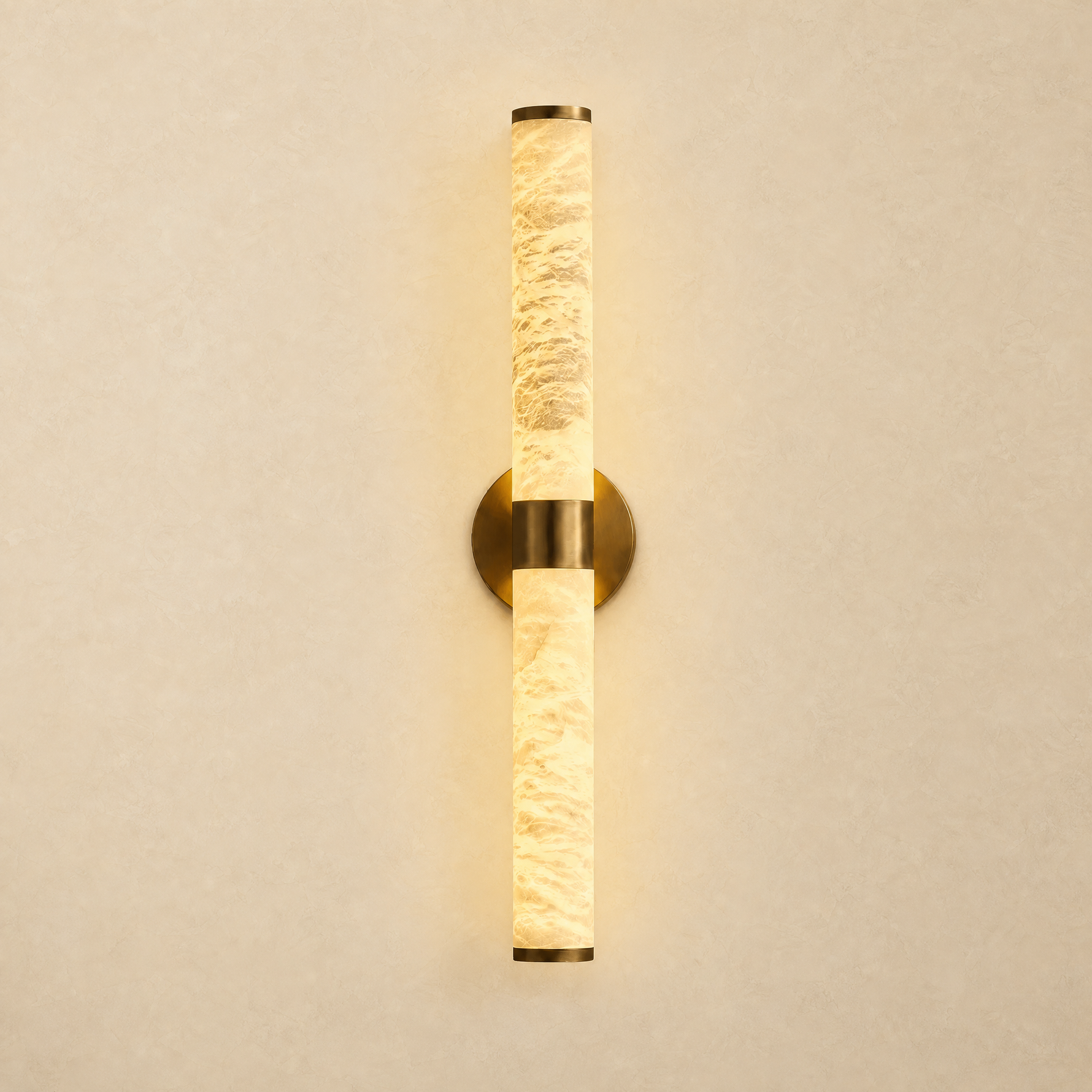 Alabaster Sconce in brushed gold