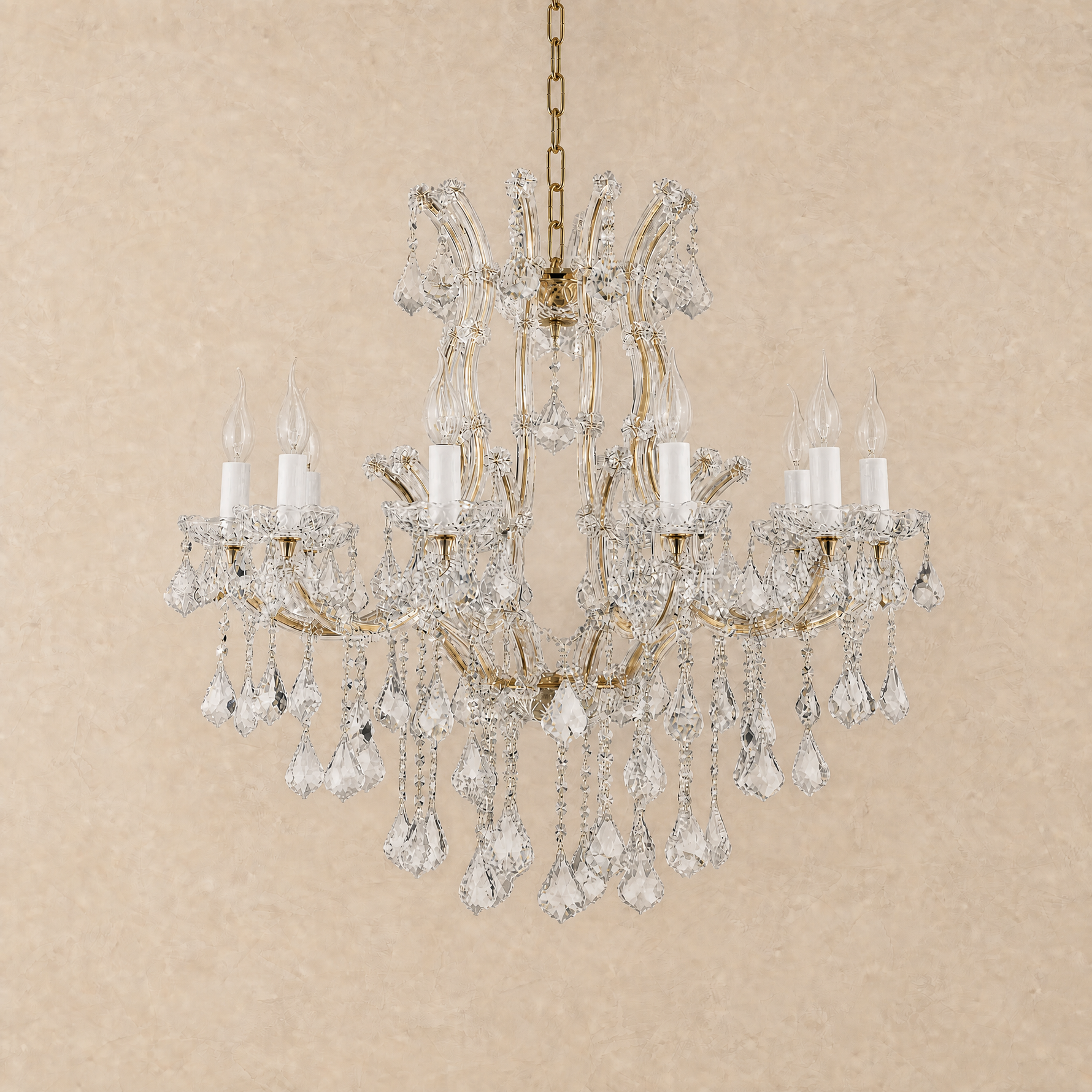 Crystal Chandelier in a dining room