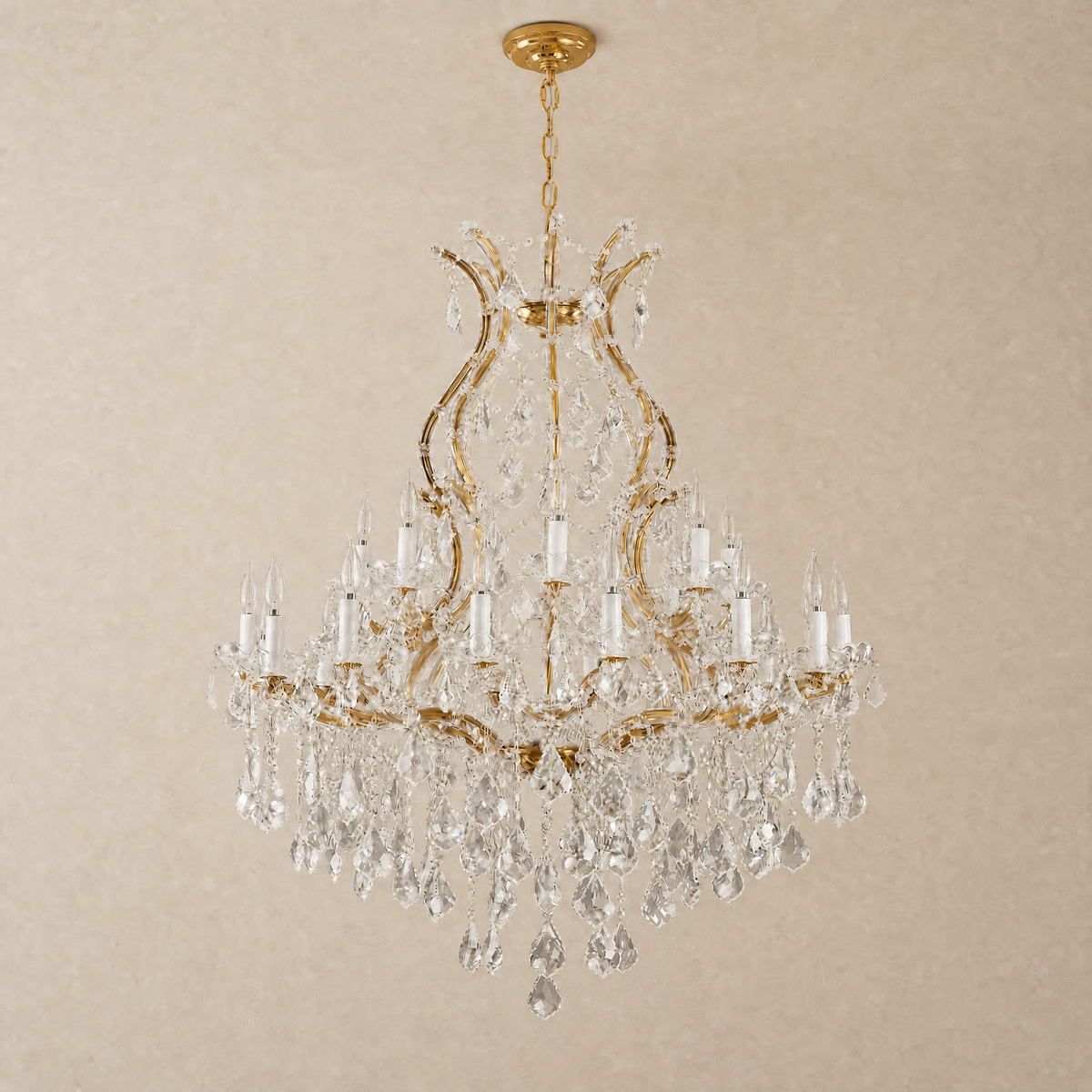 Crystal Chandelier Lighting in a living room