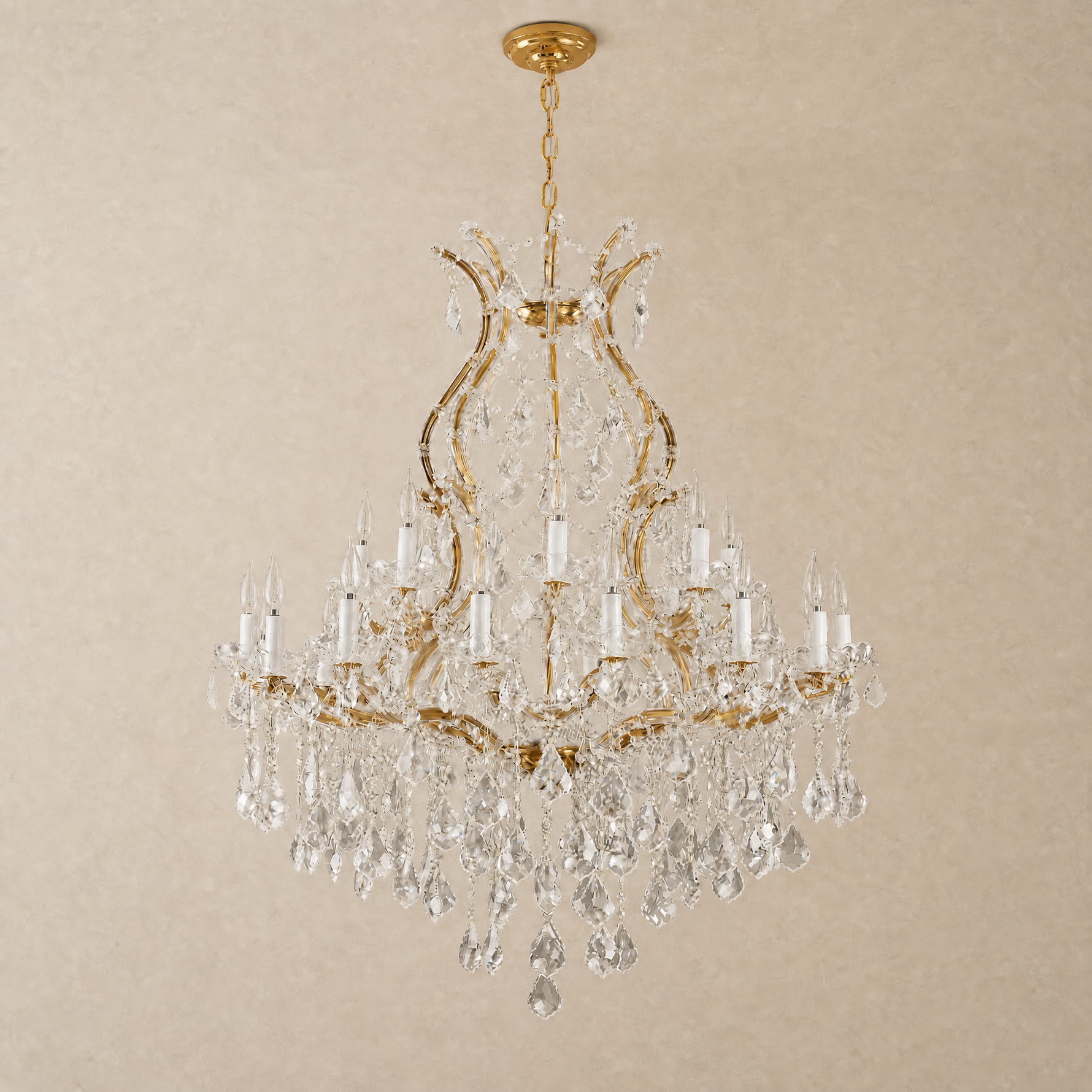 Crystal Chandelier Lighting in a living room