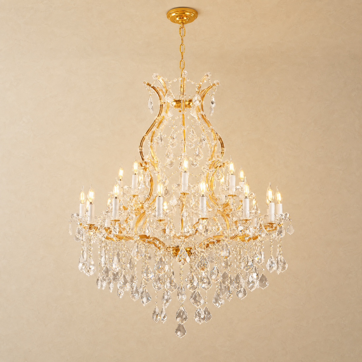 Crystal Chandelier Lighting in gold