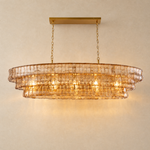 Amber Glass Pendant Light in gold