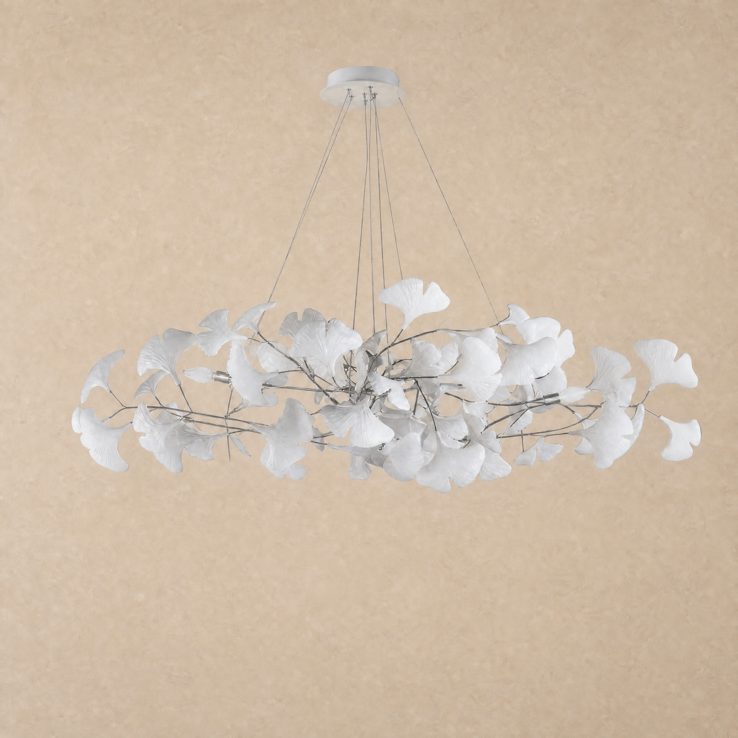 White Porcelain Chandelier in a living room