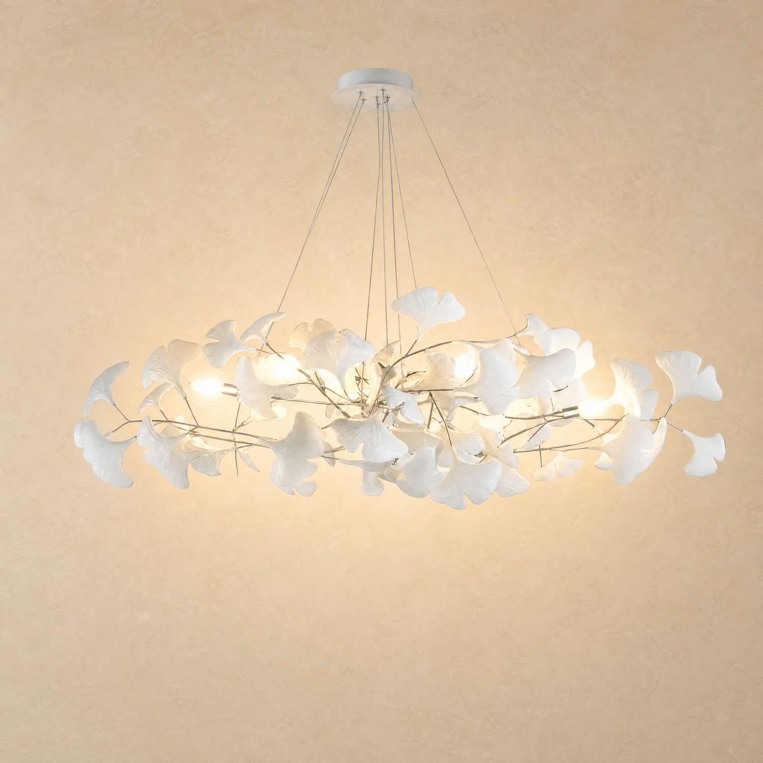 White Porcelain Chandelier in gold