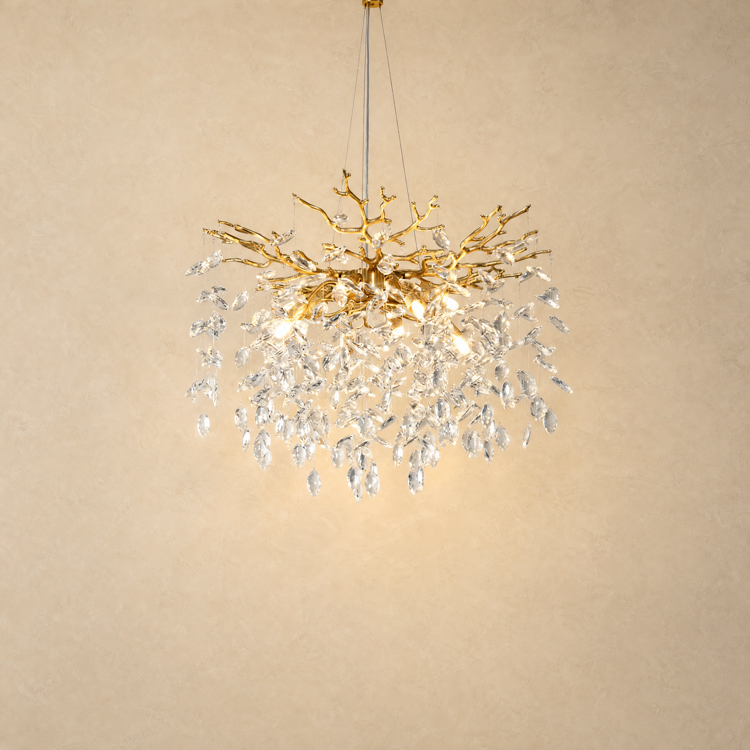 Branch Chandelier in gold
