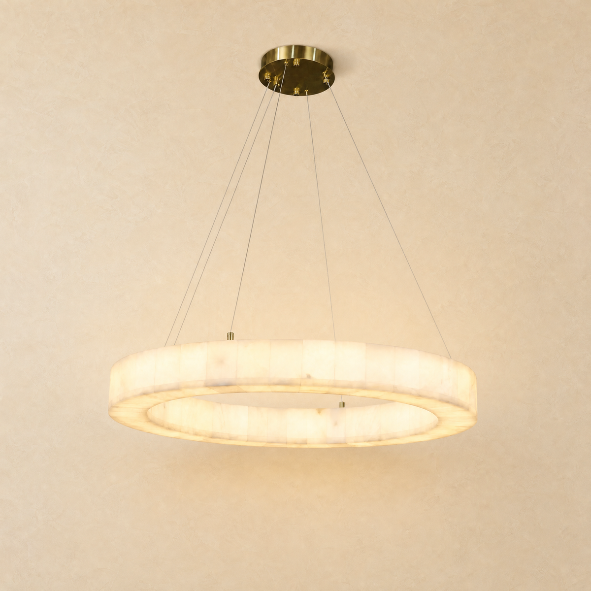 Chandelier in brass/black