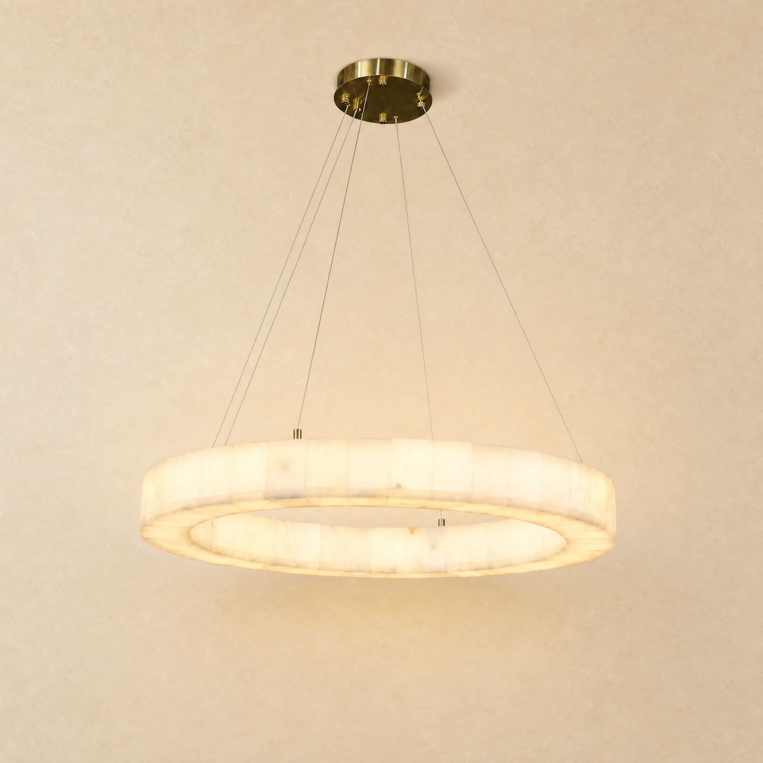 Chandelier in brass/black