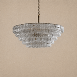 Tiered Glass Chandelier in a bedroom