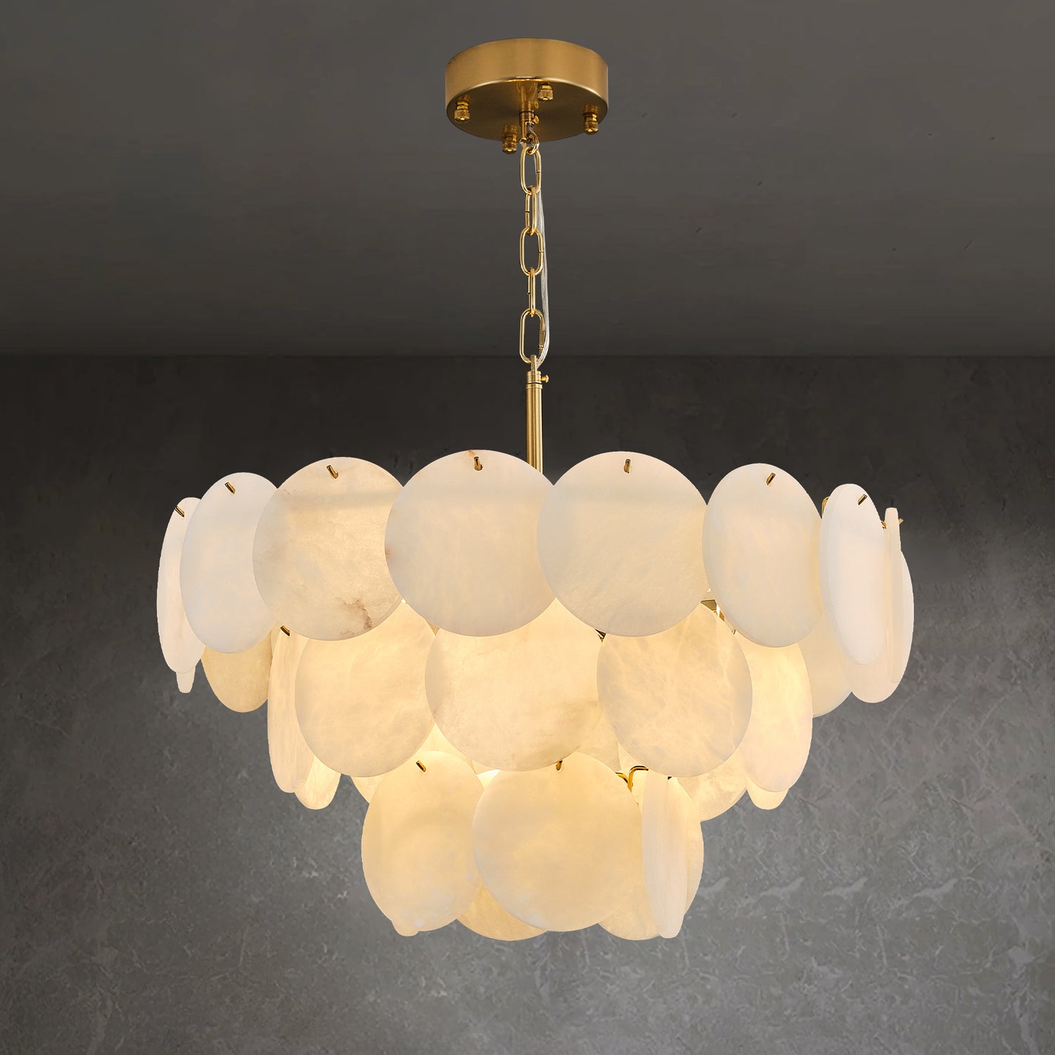 Marble Block Round Pendant D600 - Copper