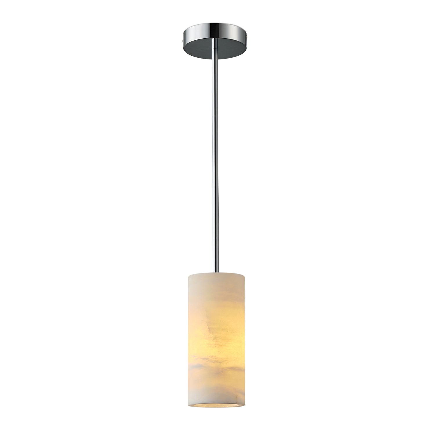 Cylinder Marble Chandelier H-9 - Brushed Nickel