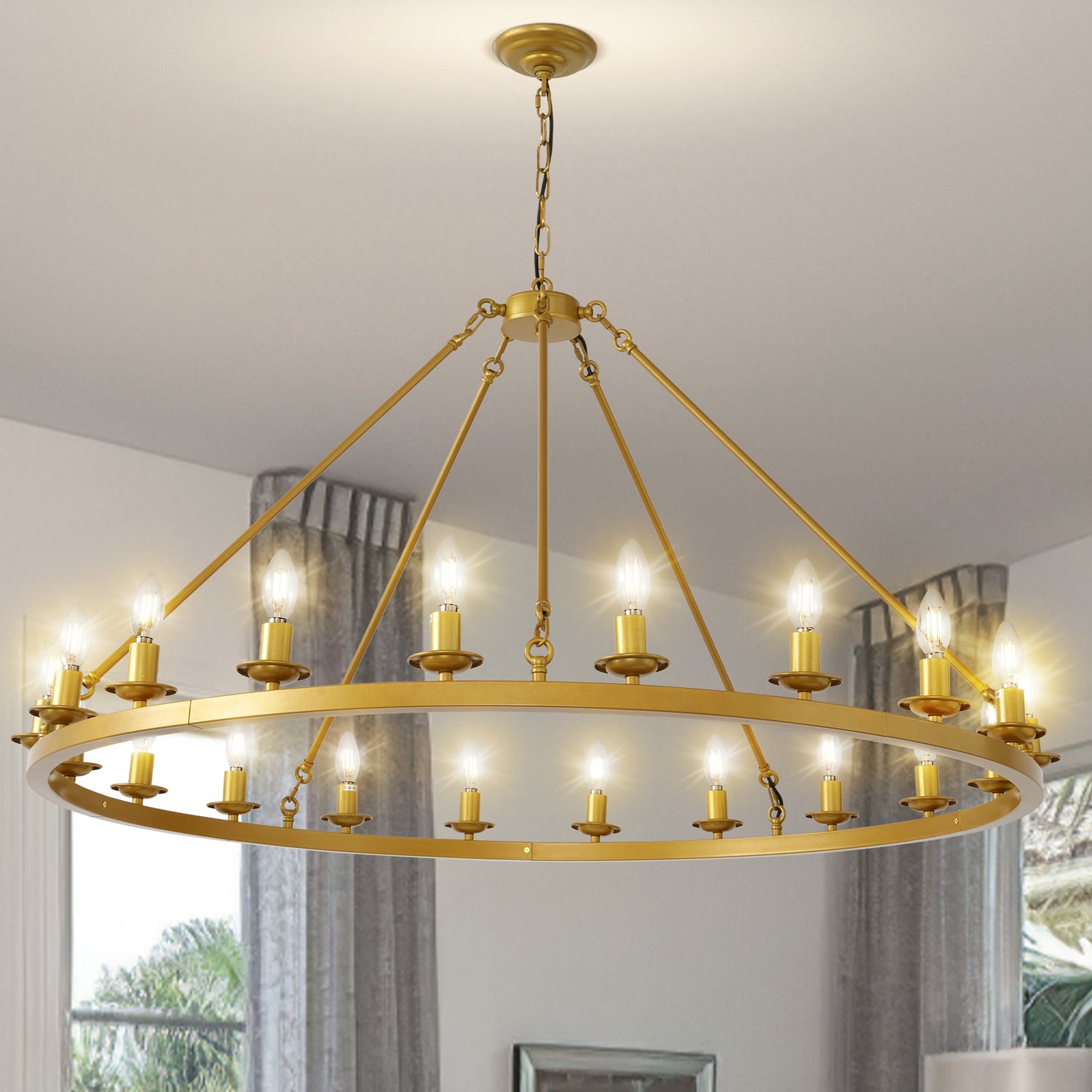 Cartwheel Chandelier 20-Light - Gold