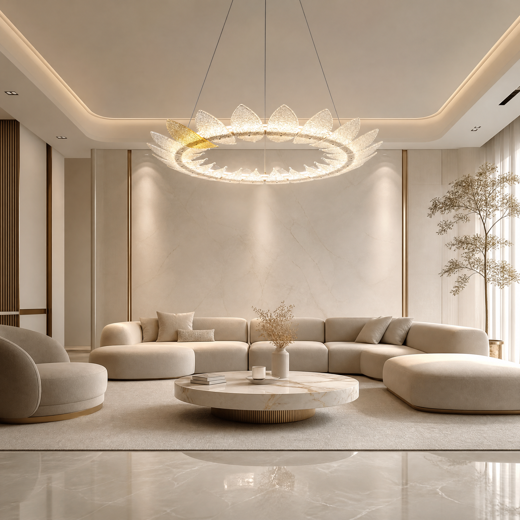 Yiosi Aster Ring Glass Chandelier 39.4"
