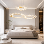 Yiosi Aster Triple Ring Glass Chandelier 39"