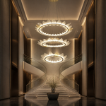 Yiosi Aster Triple Ring Glass Chandelier 47"