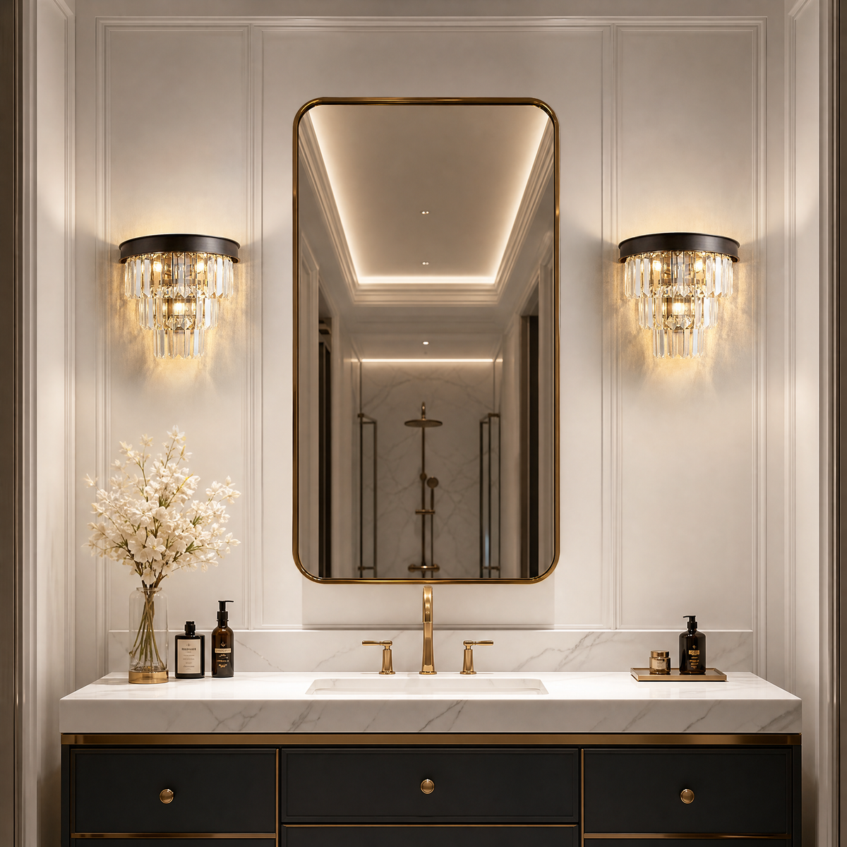Yiosi Astoria Crystal Wall Sconce 10"