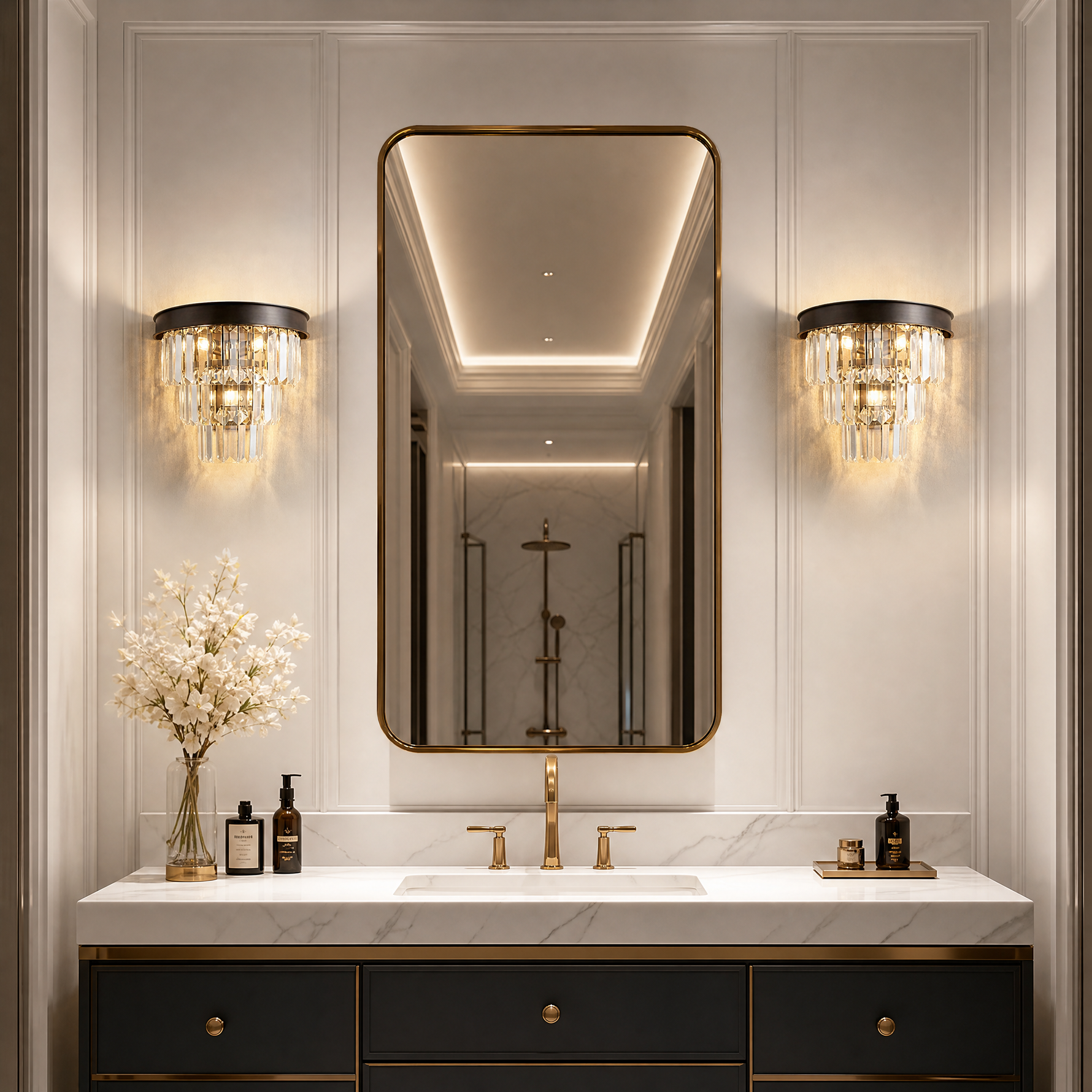 Yiosi Astoria Crystal Wall Sconce 10"